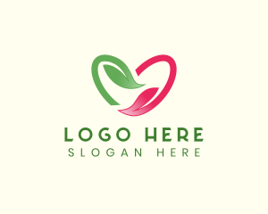 Orchard - Heart Leaf Nature logo design
