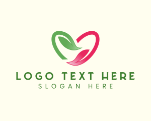 Vegan - Heart Leaf Nature logo design