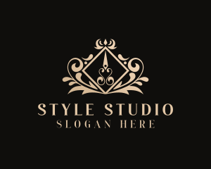 Salon Hairdresser Wreath logo design