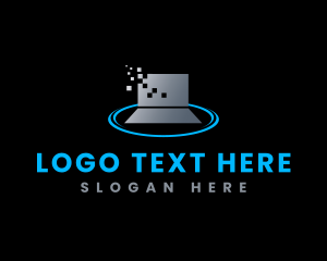 Information Technology - Computer Pixel Laptop logo design