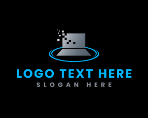 Presentation - Computer Pixel Laptop logo design