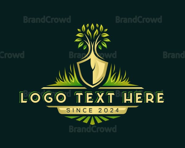 Gardening Shovel Tree Logo