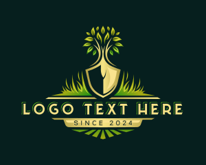 Eco - Gardening Shovel Tree logo design