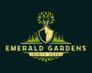 Gardening Shovel Tree logo design