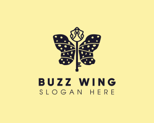 Butterfly Insect Key logo design