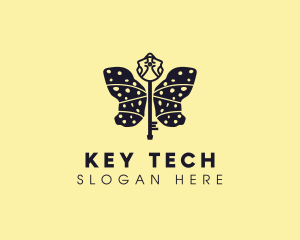 Key - Butterfly Insect Key logo design