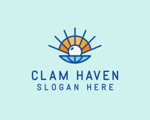 Clam - Sun Shell Pearl logo design