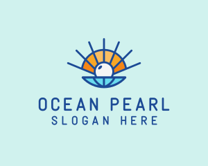 Shellfish - Sun Shell Pearl logo design