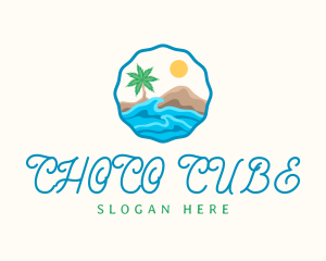 Ocean - Ocean Beach Tree logo design