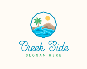 Ocean Beach Tree logo design