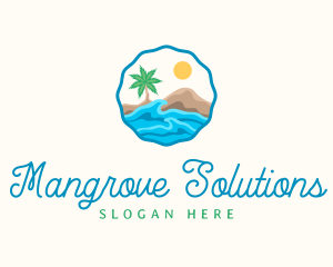 Mangrove - Ocean Beach Tree logo design