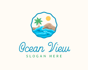 Ocean Beach Tree logo design