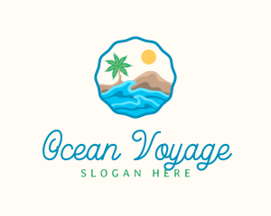 Ocean Beach Tree logo design