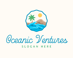 Ocean Beach Tree logo design