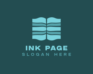 Abstract Open Book logo design