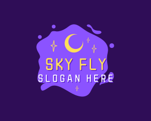 Night Sky Moon Stars logo design