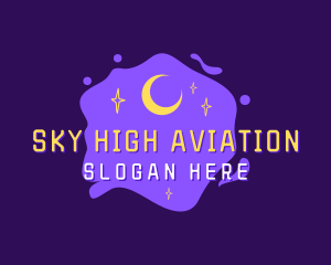 Night Sky Moon Stars logo design