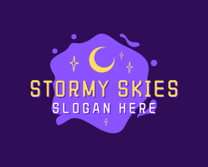 Night Sky Moon Stars logo design