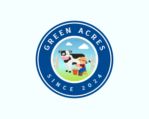 Farmer - Cow Milk Farmer logo design