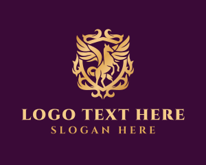 Shield - Luxury Pegasus Crest logo design
