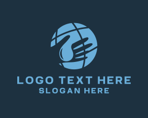 Social Worker - Globe Hands Organization logo design