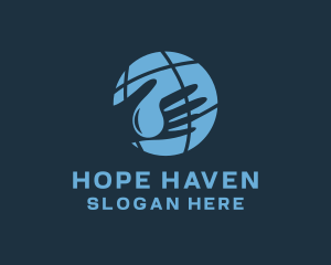 Globe Hands Organization logo design