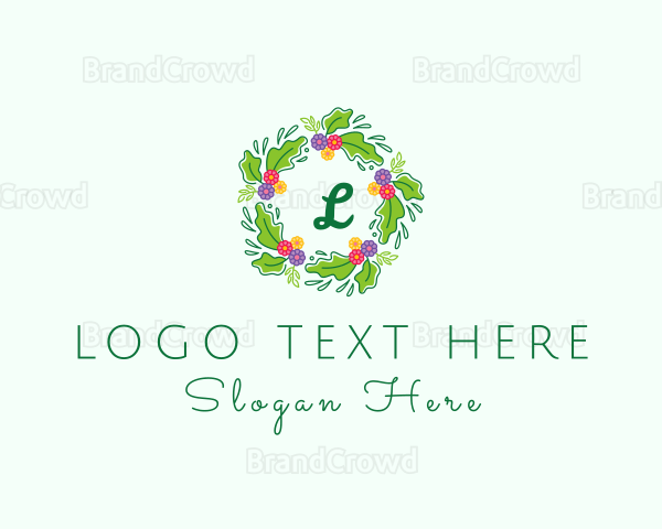 Wedding Flower Wreath Logo