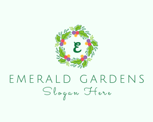 Wedding Flower Wreath logo design