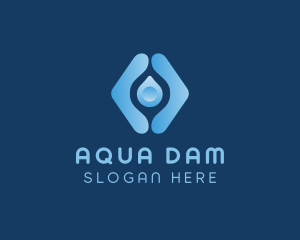 Water Droplet Aqua logo design