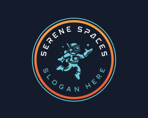 Space Star Astronaut  logo design