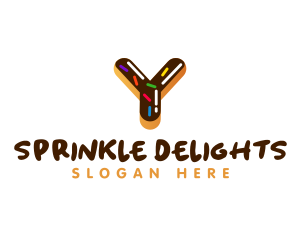 Sprinkle - Donut Sweet Dessert Letter Y logo design