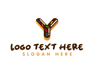 Sugar - Donut Sweet Dessert Letter Y logo design