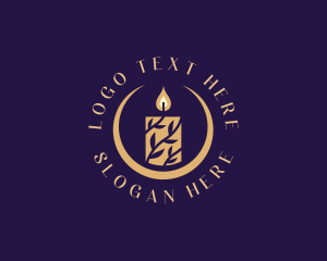 Wax - Candle Leaf Aromatherapy logo design