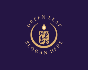 Candle Leaf Aromatherapy logo design