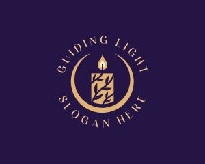 Candle Leaf Aromatherapy logo design