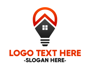 Residential - Light Bulb House Real Estate logo design