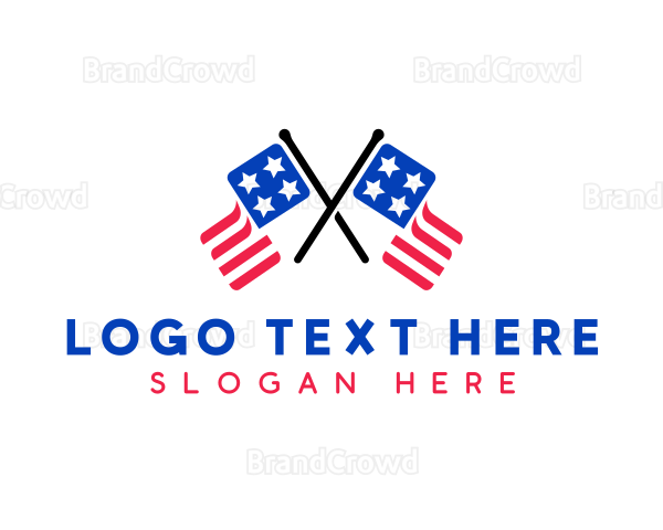 Double American Flag Logo