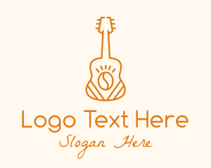 Music Instrument - Coffee Bean Guitar logo design