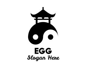 Chinese - Yin Yang Peace Pagoda logo design