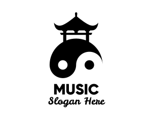 Ancient - Yin Yang Peace Pagoda logo design