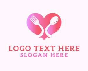 Silverware - Restaurant Cutlery Heart logo design