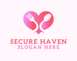 Restaurant Cutlery Heart Logo