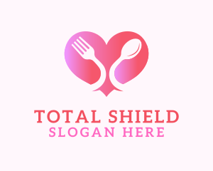 Restaurant Cutlery Heart Logo