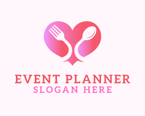 Restaurant Cutlery Heart Logo