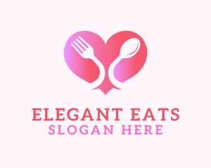 Restaurant Cutlery Heart logo design