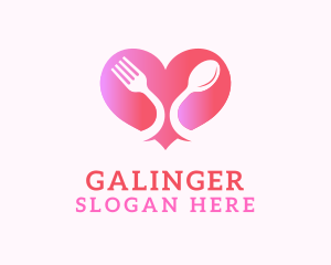 Homemade - Restaurant Cutlery Heart logo design