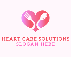 Restaurant Cutlery Heart logo design