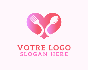 Snack - Restaurant Cutlery Heart logo design