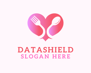 Diner - Restaurant Cutlery Heart logo design