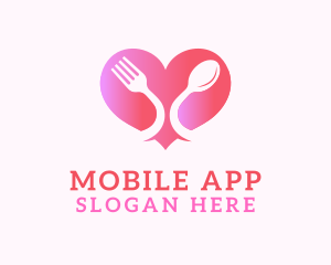 Culinary - Restaurant Cutlery Heart logo design